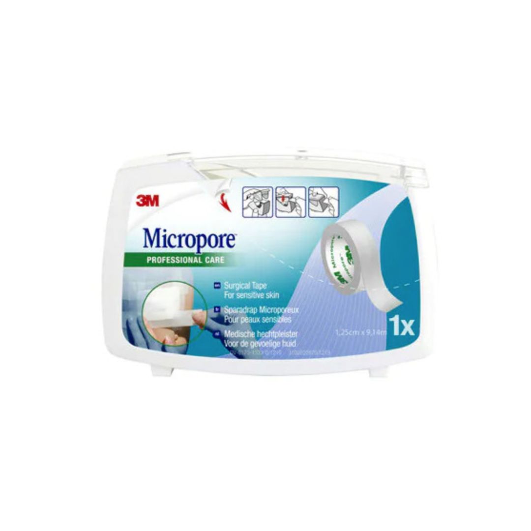 3M Micropore tape 1,25cm met dispenser